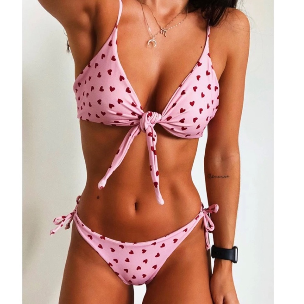 Pink heart bikini